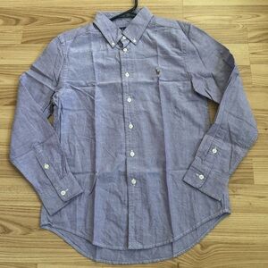 🆕💫 Ralph Lauren Purple Button-Down Shirt Big Boy Size 10/12💫